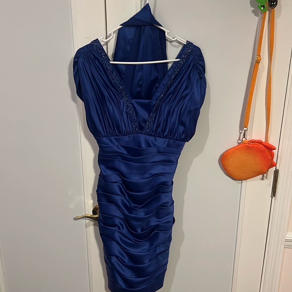 USED Blue Dress Barbara Schwartzer Size S or 6